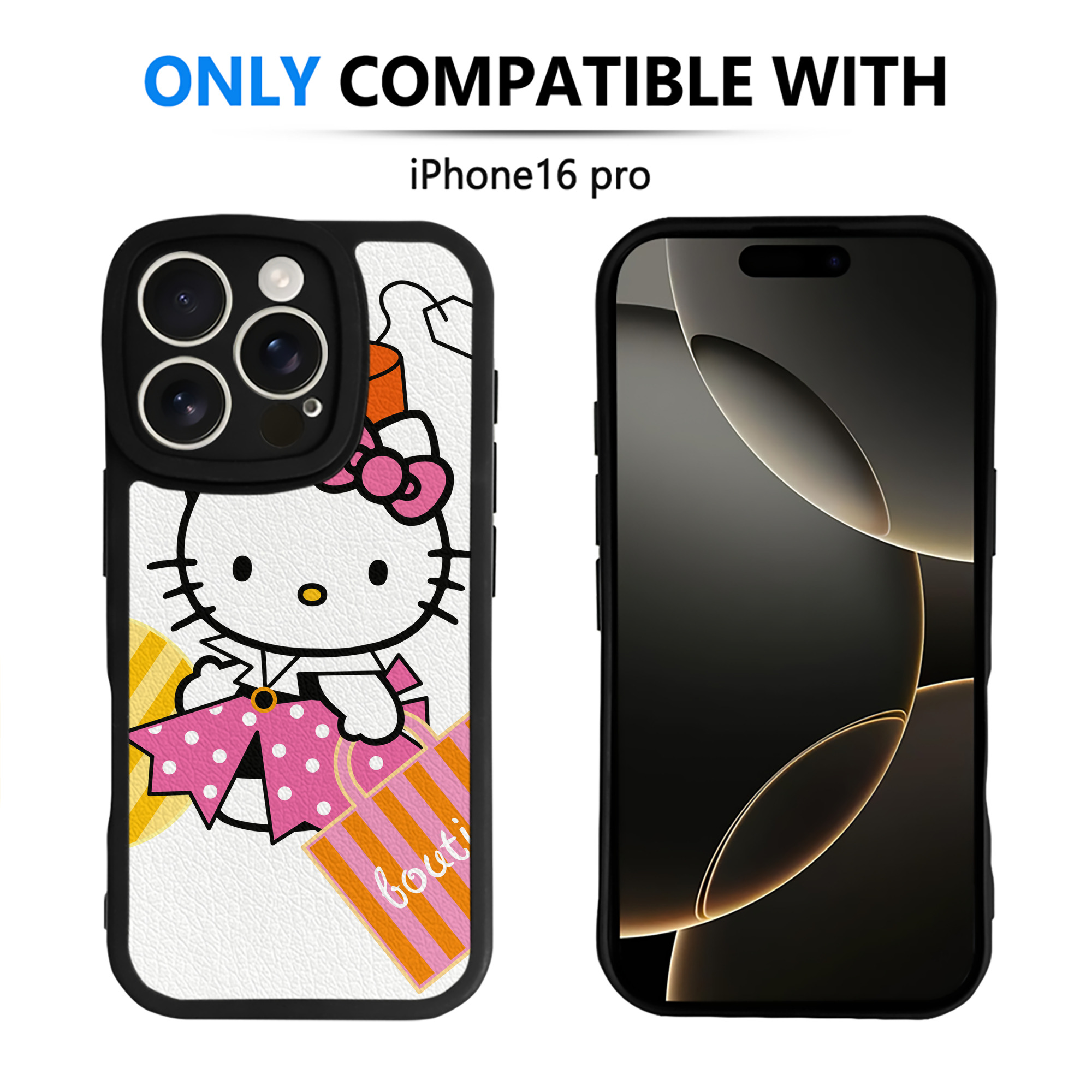 （画像用） Hello Kitty ハローキティ 【iPhone 16シリーズ対応】シリコンスマホケース（レザー調） 材質：シリコン